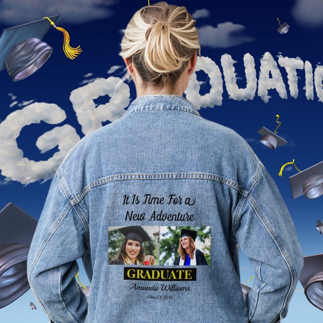 Personalised Photo Name Class Year Graduation Denim Jacket (Creator Uploaded)
