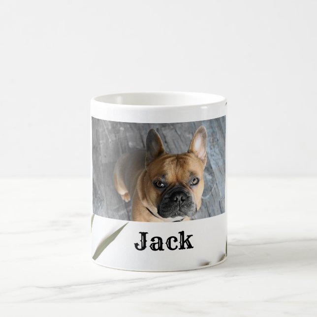 Personalised Photo Name Cute Dog Coffee Mug (Center)