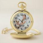 Personalised Photo Name Elegant Pocket Watch<br><div class="desc">Personalise with a loved one's name and photo to create a unique gift. Designed by Thisisnotme©</div>