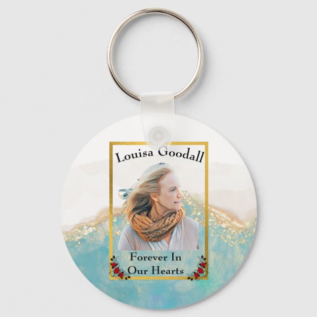 Personalised Photo & Name Memorial Keepsake Key Ring (Front)