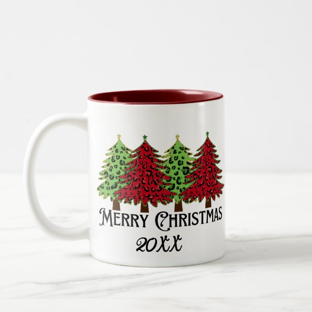 Personalised Photo & Name Merry Christmas   Two-Tone Coffee Mug (Left)