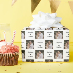 Personalised photo name pattern  wrapping paper