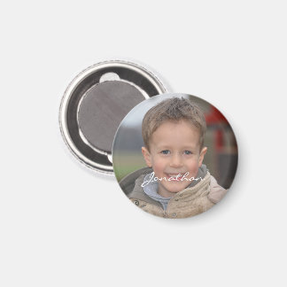 Personalised Photo Name Round Magnet