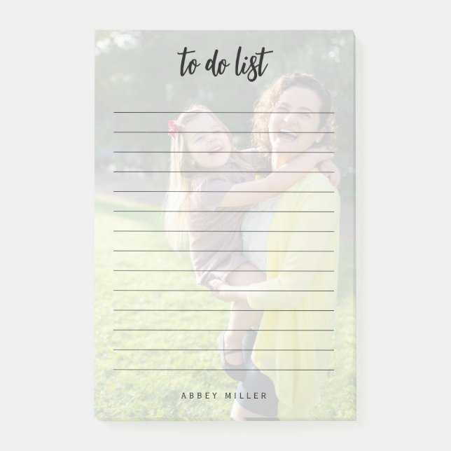 Personalised Photo & Name To Do List Post-It Notes (Front)