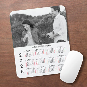 Personalised Photo Names 2026 Calendar Mouse Mat