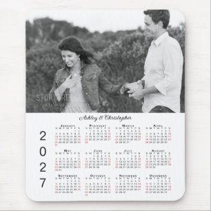 Personalised Photo Names 2027 Calendar Mouse Mat