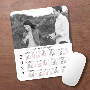 Personalised Photo Names 2027 Calendar Mouse Mat