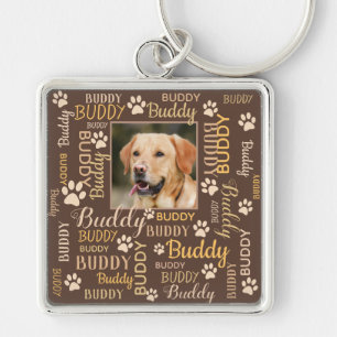 Personalised Photo Names   Brown Dog Key Ring
