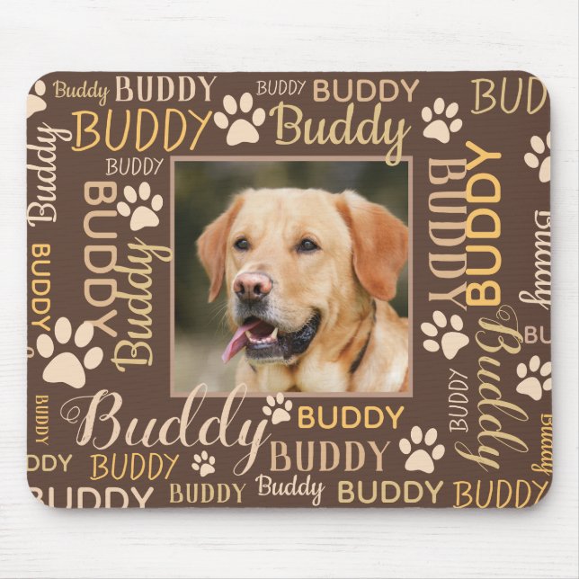 Personalised Photo Names | Dog Mouse Mat (Front)
