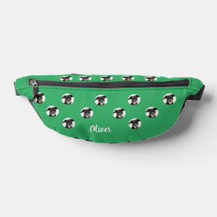 Personalised Photo Names Dog Photo Sea Green Bum Bags