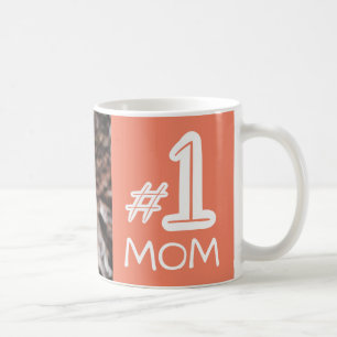 Personalised Photo No. 1 Mum Peach Pink Coffee Mug