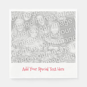 Personalised Photo or Image Your Text Paper Napkin