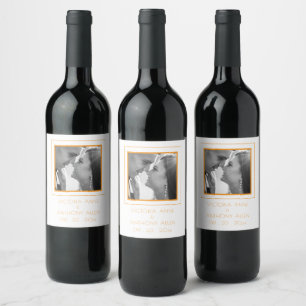 Personalised Photo Orange Wine Label
