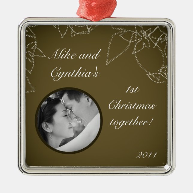 Personalised Photo Ornament Autumn Floral Fall (Front)