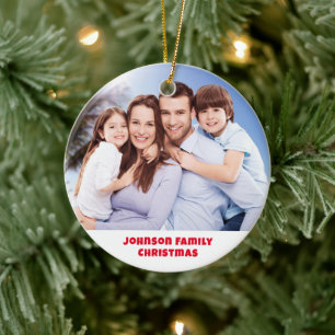 Personalised Photo Ornament, Custom Family Picture Ceramic Tree Decoration