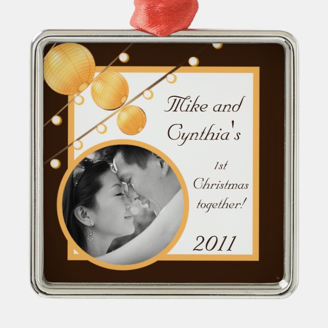 Personalised Photo Ornament Paper Lanterns on Brow (Front)