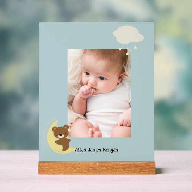 Personalised Photo Over the Moon Sign (Neutral)