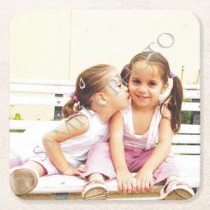 Personalised photo paper coaster. Make your own! Square Paper Coaster