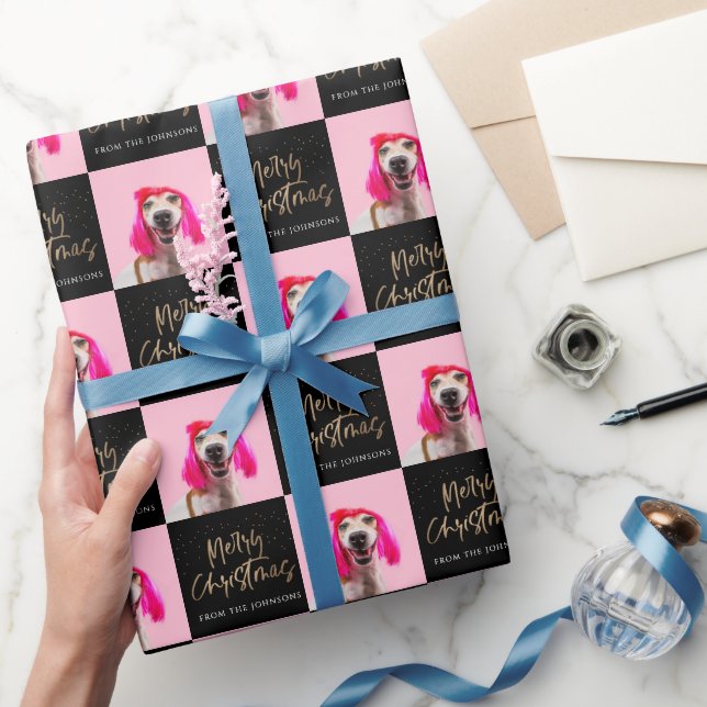 Personalised Photo Pet Dog Merry Christmas Wrapping Paper (Gifting)