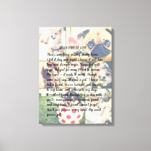Personalised photo pet memorial poem  canvas print