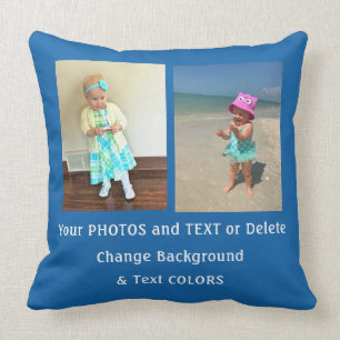 Personalised Photo Pillow, Text, Colours, 3 Photos Cushion