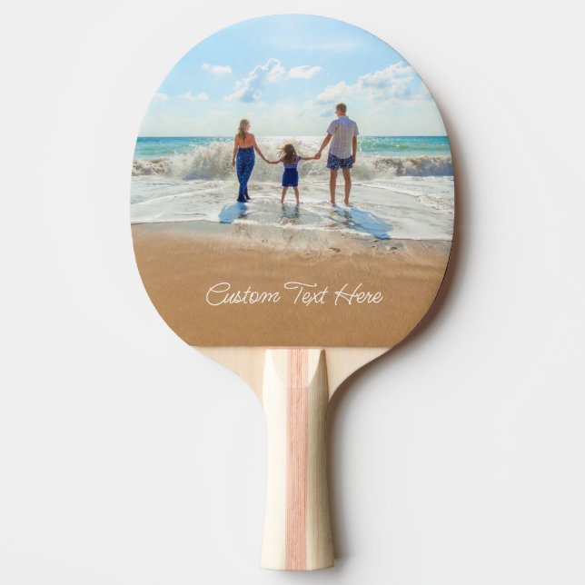 Personalised Photo Ping Pong Paddle Custom Text (Front)