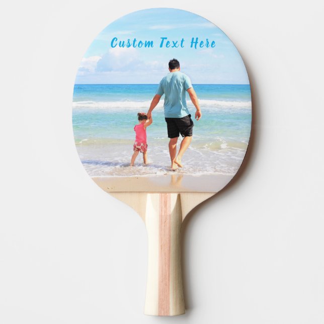 Personalised Photo Ping Pong Paddles Custom Text (Front)