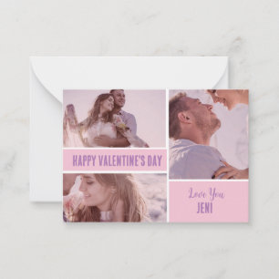 Personalised Photo Pink Minimalised Valentines Day Card