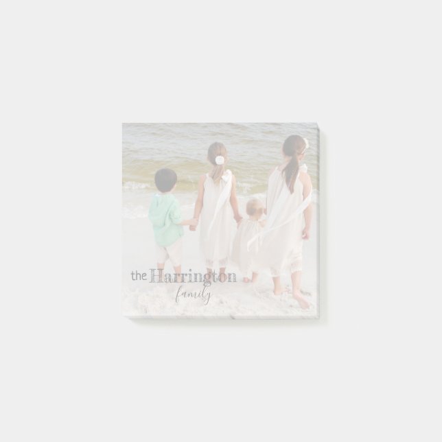 Personalised Photo Post-it® Notes 3x3 Family Name (Front)