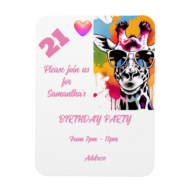 Personalised Photo Postcard Birthday Invitation Magnet (Vertical)