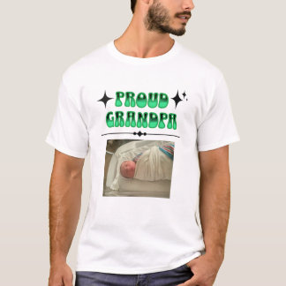 Personalised Photo Proud Grandpa Retro Style  T-Shirt