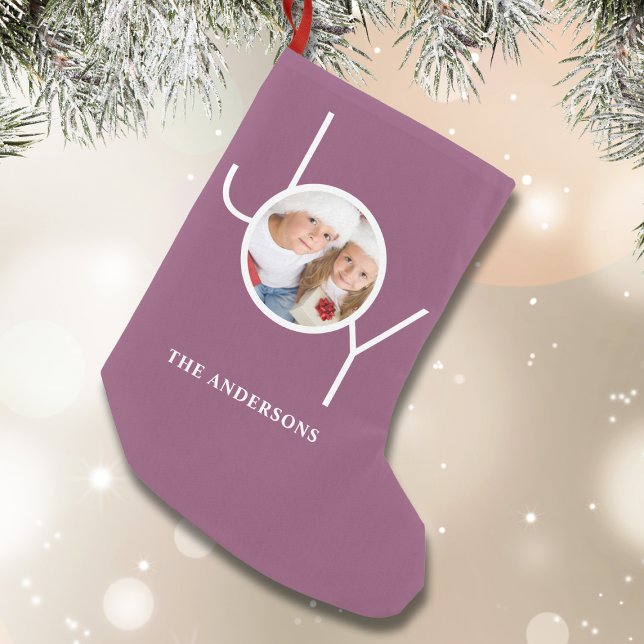 Personalised Photo Purple Christmas Small Christmas Stocking (Creator Uploaded)