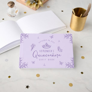 Personalised Photo Purple Quinceanera Guest Book