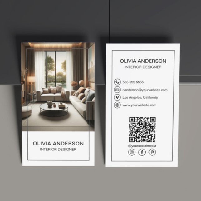 Personalised Photo QR Social Media Professional Business Card (Create your own professional business card by MINTIC DESIGN STUDIO)