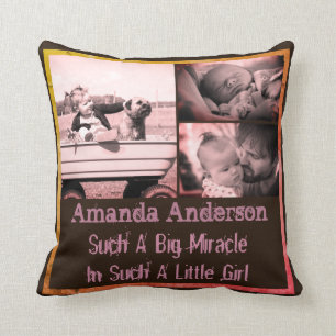 Personalised photo quote and name cushion