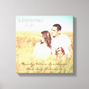 Personalised photo & quote canvas print