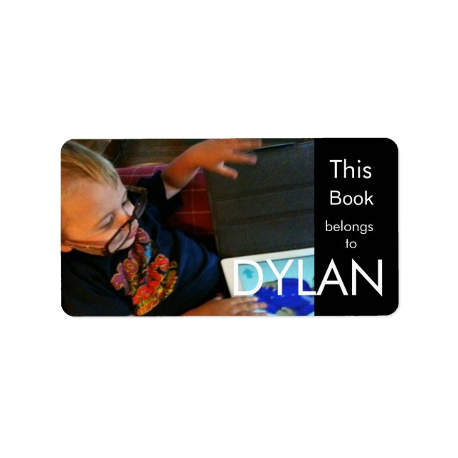 Personalised Photo Rectangular Bookplate Label (Front)
