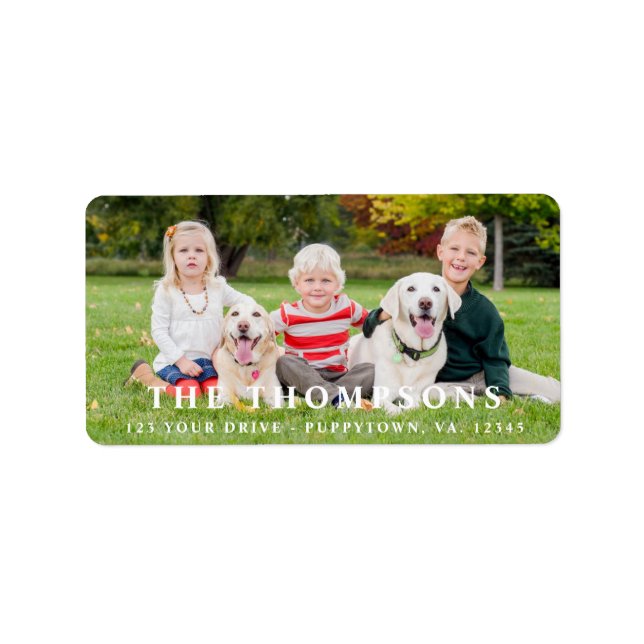 Personalised Photo Return Address Label Modern (Front)