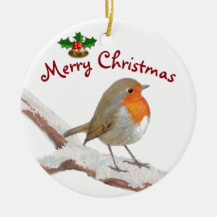 Personalised Photo Robin Christmas Ornament