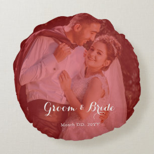 Personalised Photo Round Pillow for Couples inLove