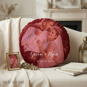 Personalised Photo Round Pillow for Couples inLove