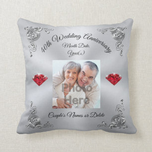 Personalised Photo Ruby Gifts for 40th Anniversary Cushion