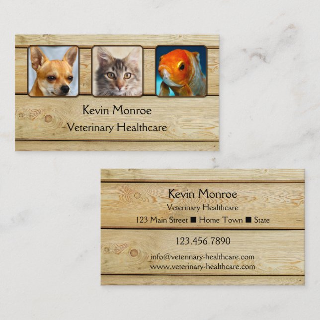 Personalised Photo Rustic Wood Business Card (Front/Back)
