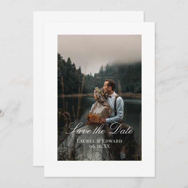 Personalised Photo Save The Date Flat Card (Front/Back)