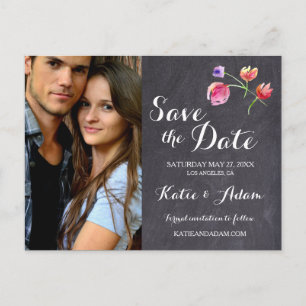 Personalised, Photo Save the date, Rustic Announcement Postcard