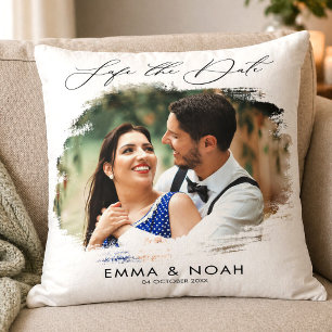 Personalised Photo Save the Date Wedding Keepsake Cushion