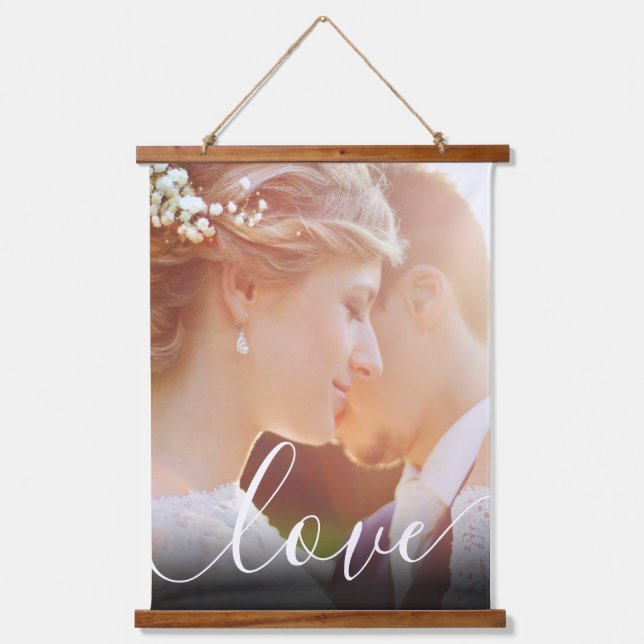 Personalised Photo Script Love Hanging Tapestry (Front)