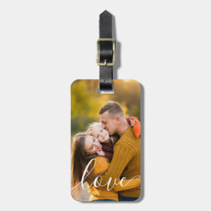 Personalised Photo Script Love Luggage Tag