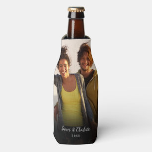 Personalised Photo Script Name Date Bottle Cooler