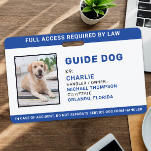 Personalised Photo Service Dog Guide Dog ID ID Badge